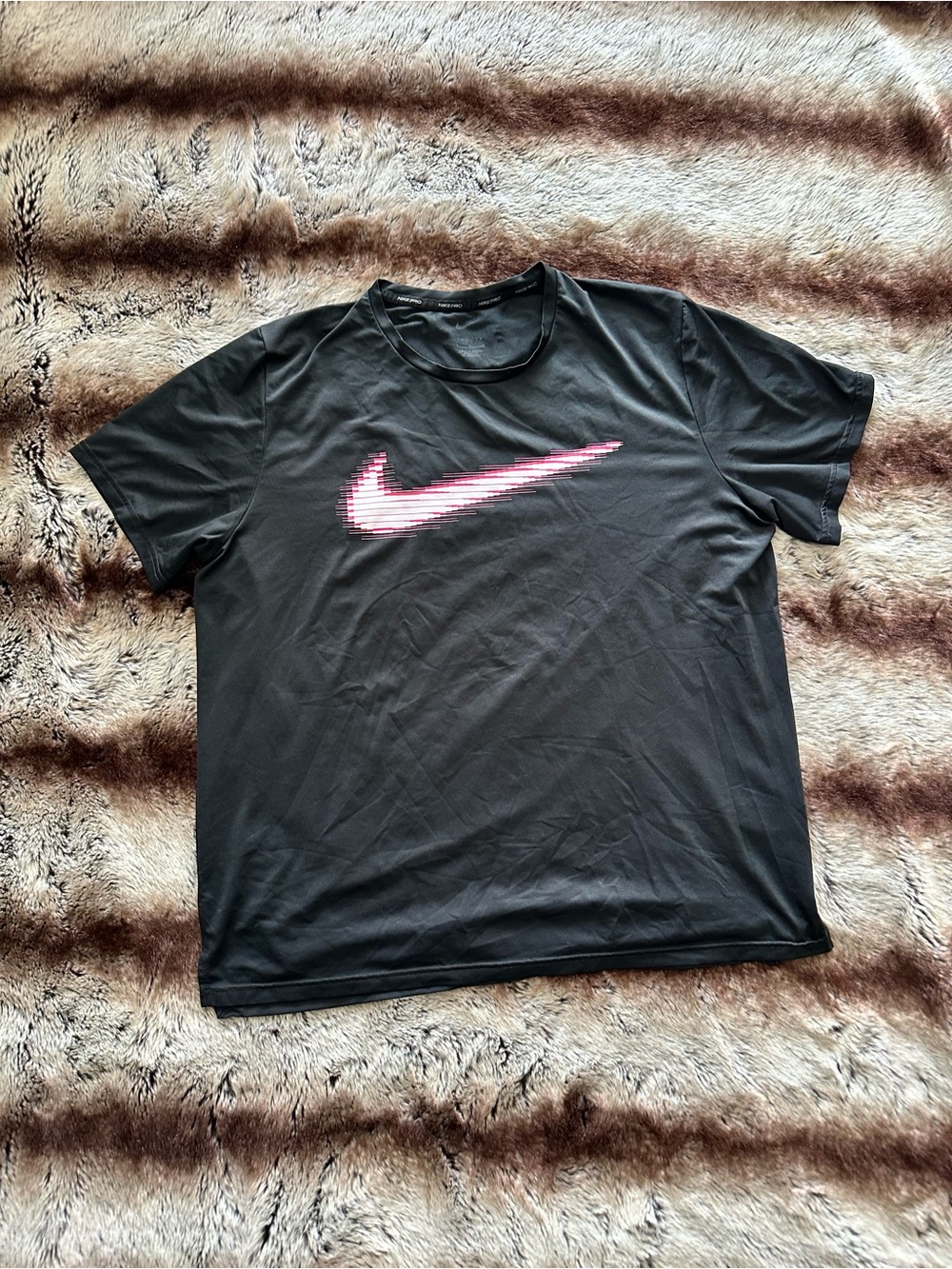 Nike Black Performance Tee with Subtle Gray Swoosh